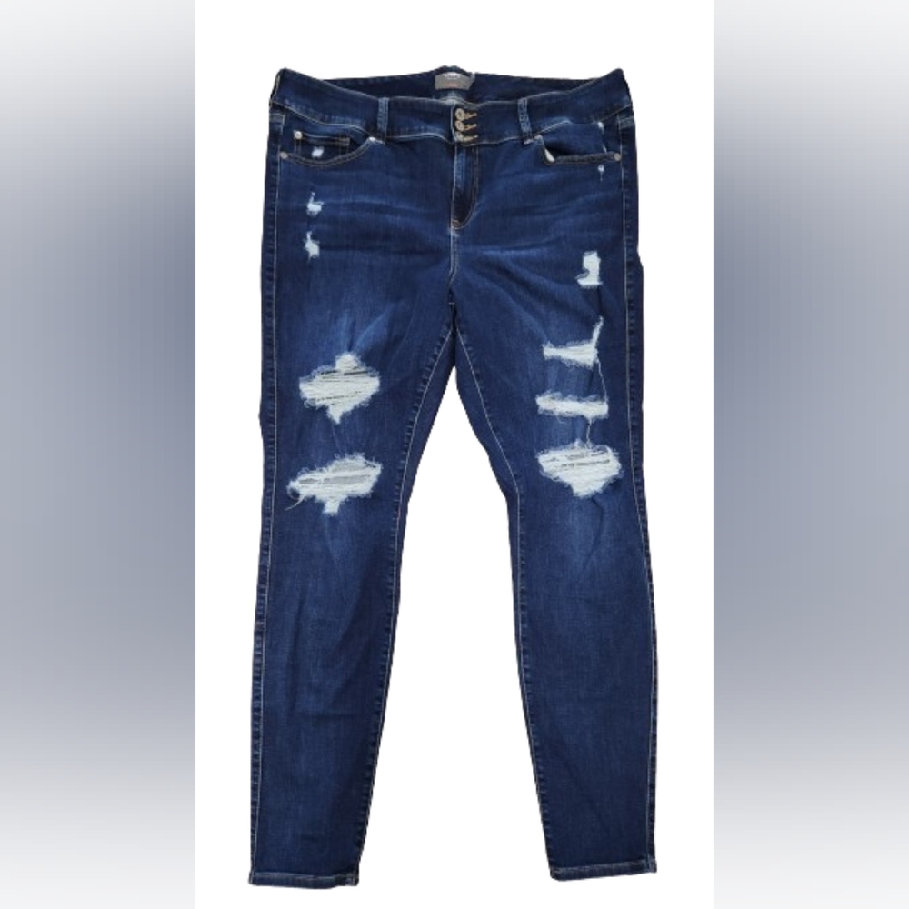 Torrid Dark Wash Distressed 20 TALL High-waisted Skinny Jeggings